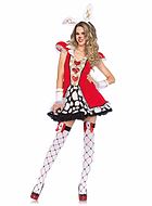 Female White Rabbit from Alice in Wonderland, costume dress, lace trim, hearts